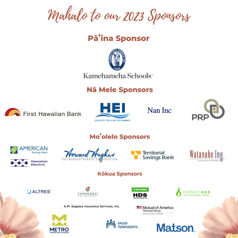 Mahalo To Our 2023 Sponsors