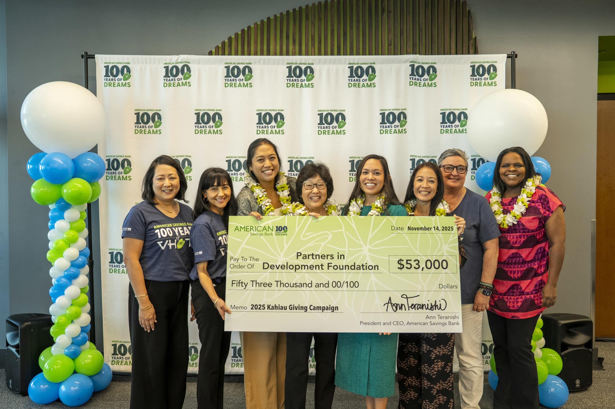 American Savings Bank Check Presentation for PIDF